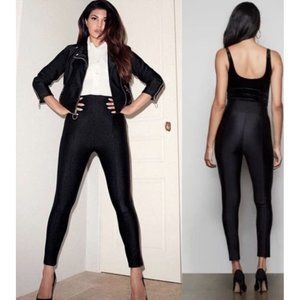 Good American Black Disco High Shine Scuba Pants stretch Trouser size 2XL Or 5